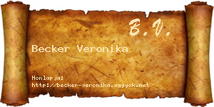 Becker Veronika névjegykártya